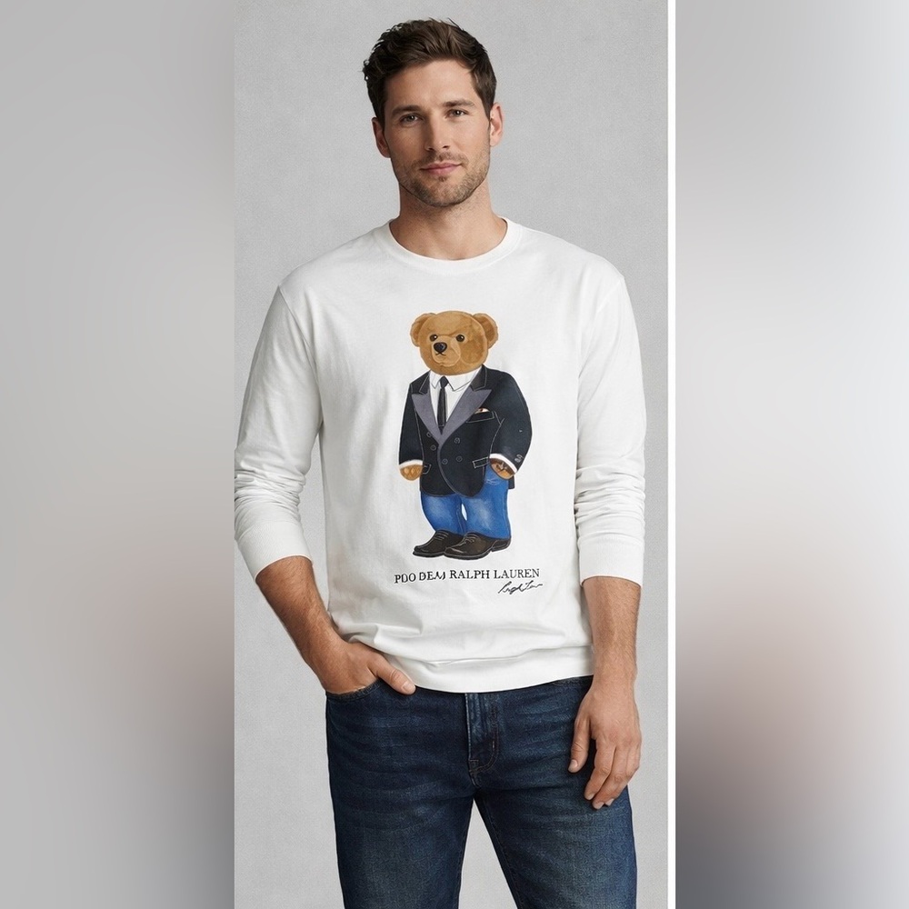 POLO RALPH LAUREN PREPPY BEAR Classic FIT LONG SLEEVE POLO SHIRT XL Classic Fit